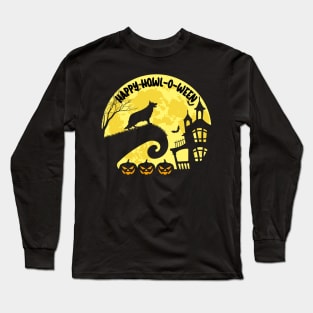 German Shepard Howl-o-ween Shirt, Halloween Shirt, Spooky Season Shirt, Dog Mom Shirt, Dog Lovers Shirt, Dog People, Dog Lovers Gift, Spooky Dog Shirt Long Sleeve T-Shirt